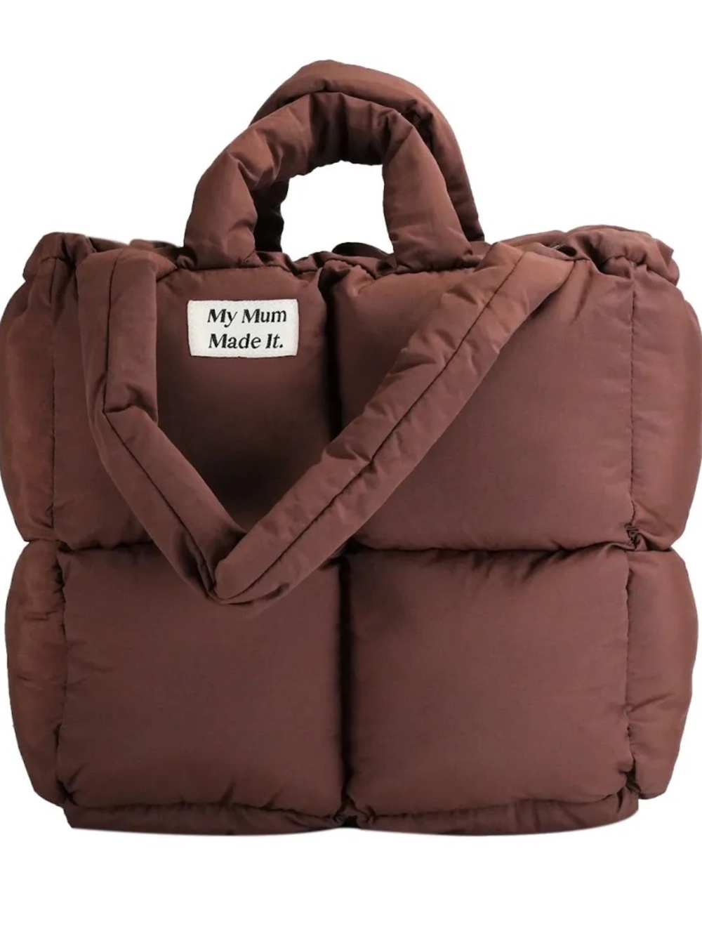 Iconic Brown Puffer Tote Bag - My Mum Made It